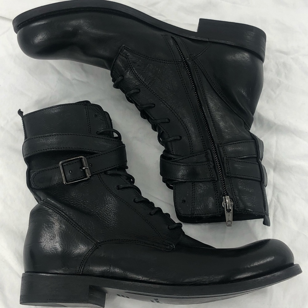 To Boot New York Black Leather Lace Up  NWT Made in Italy by Hand sz 7 NWT
